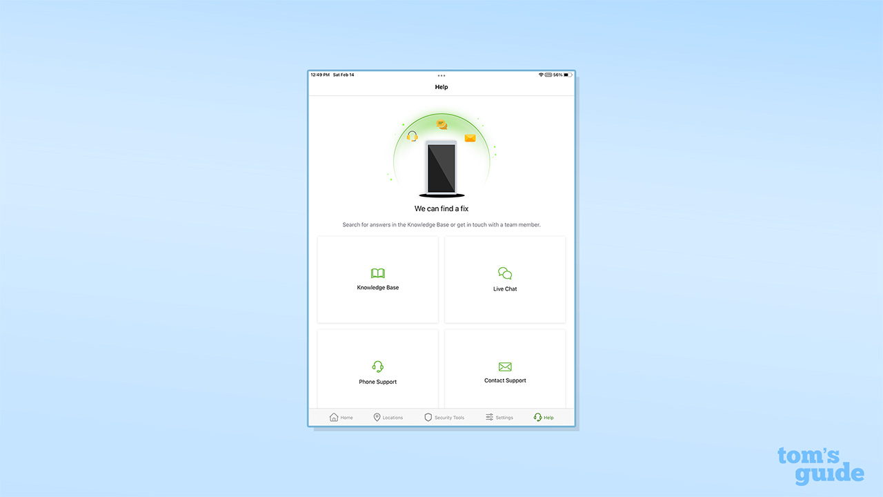 IPVanish iOS help tab