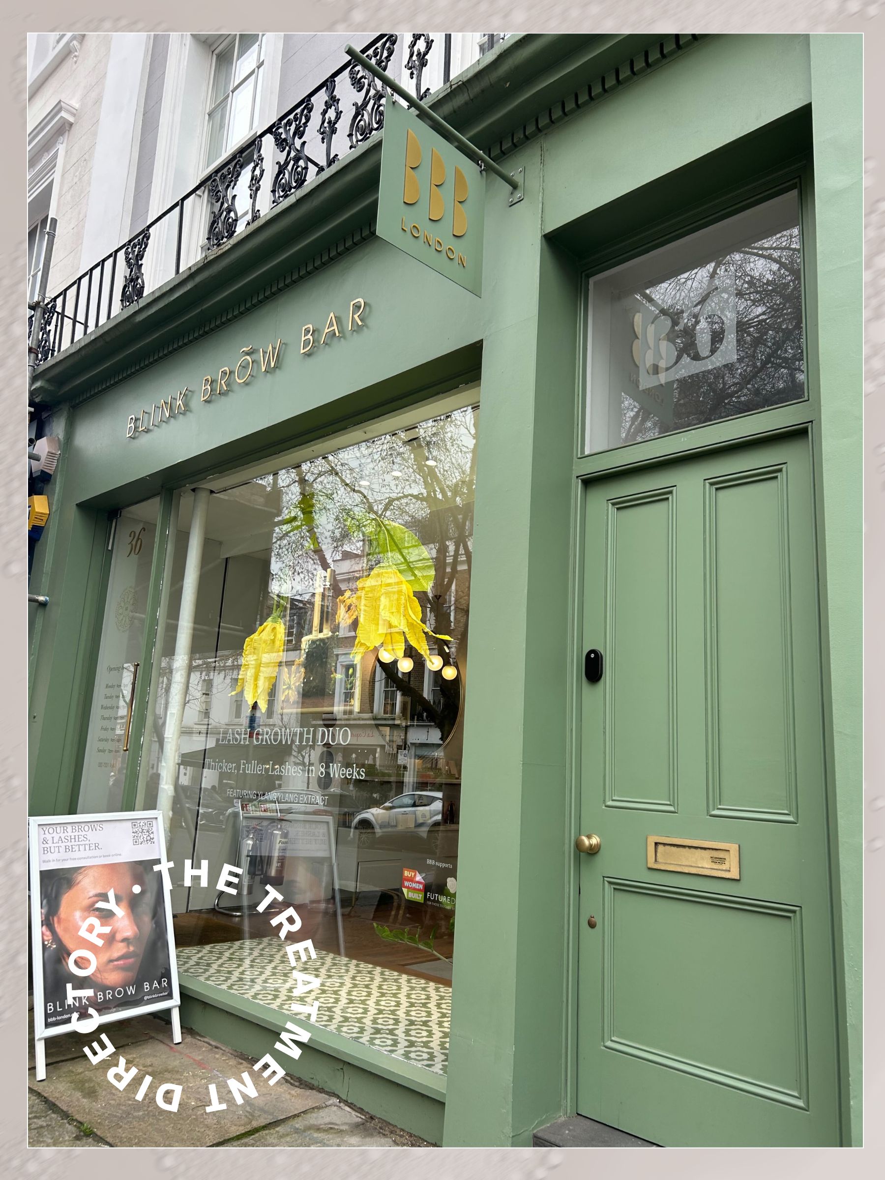 A picture of the outside of Blink Brow Bar, where junior beauty editor Grace Lindsay had her brow lamination treatment