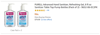 One online seller was asking $80 for two eight-ounce bottles of hand sanitizer