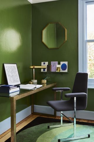 green study home office by Mylands