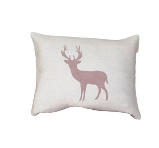 deer printed white cushion in rustic country crafts