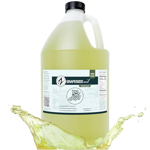Zatural Grapeseed Oil Naturally Grown 100% Pure Cold Pressed Virgin High Tempurature Cooking Oil 128oz (1 Gallon)