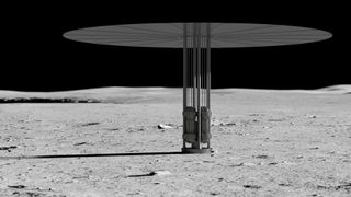 Artist's concept of new fission power system on the lunar surface