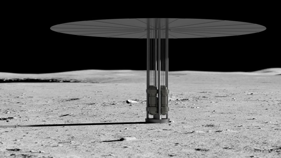 Artist&#039;s concept of new fission power system on the lunar surface