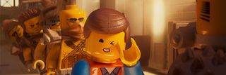 Chris Pratt's Emmet Brickowski holding up the line in The Lego Movie 2: The Second Part