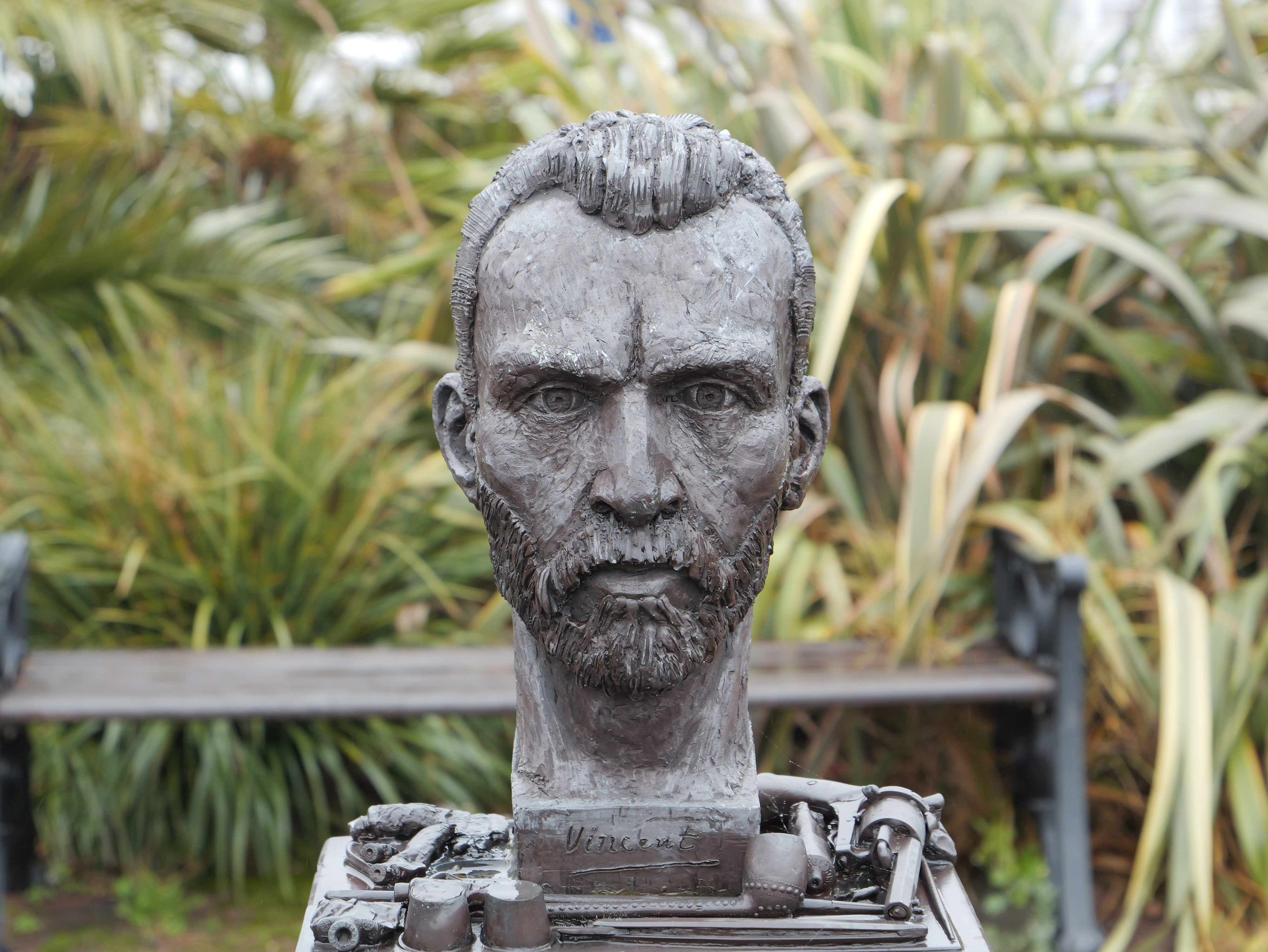 The bust of a man's head