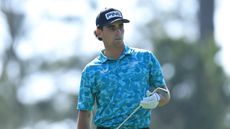 Joaquin Niemann looks on during round one of The Masters in 2025