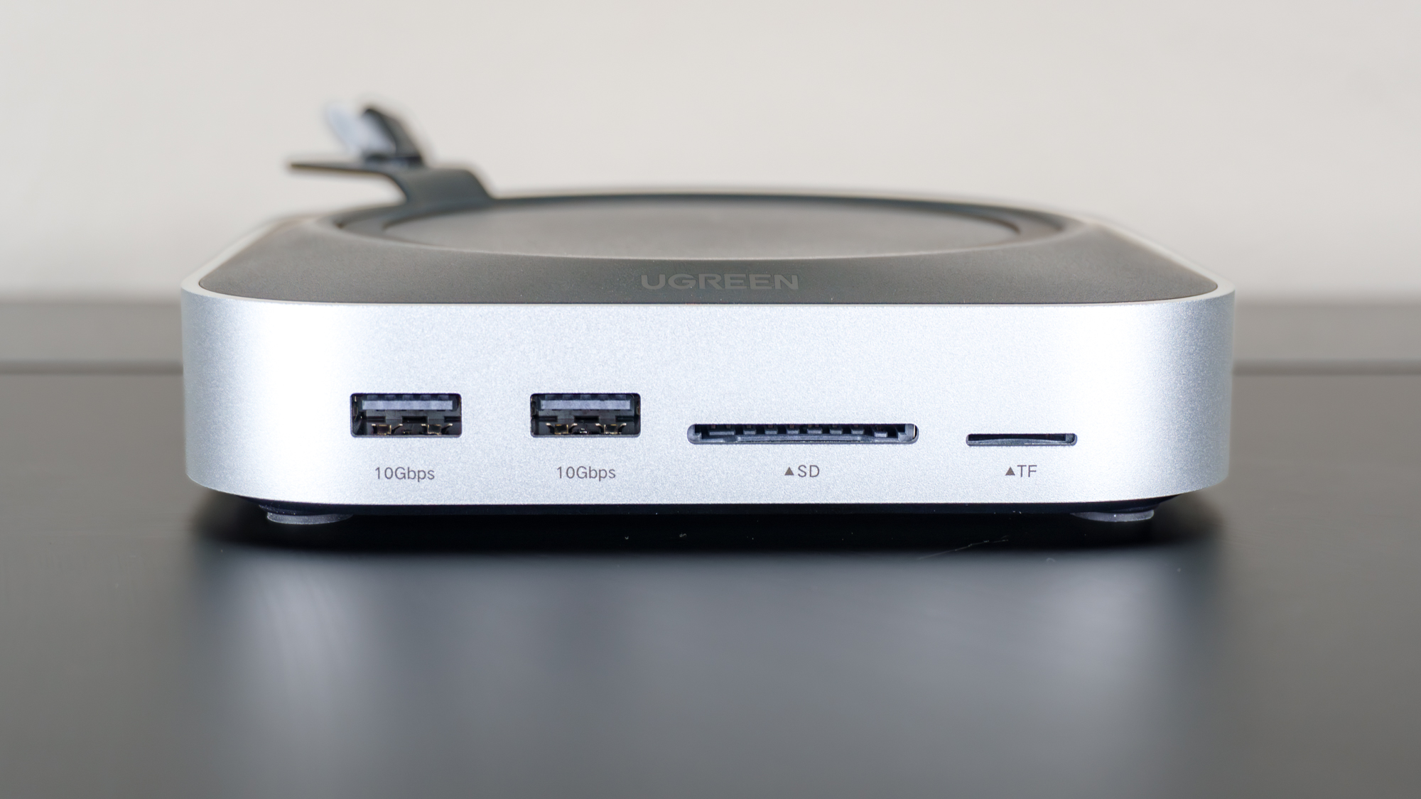 The front ports on the Ugreen Mac Mini M4 Dock &amp;amp; Stand