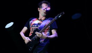 Matt Bellamy performs onstage with Muse during day two of the Formula 1 Singapore Grand Prix at Marina Bay Street Circuit on September 21, 2019 in Singapore