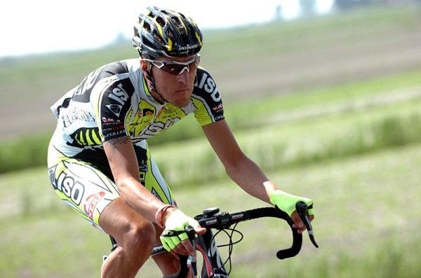 Leonardo Scarselli (ISD) rides in a solo escape, stage two of the Giro d'Italia.