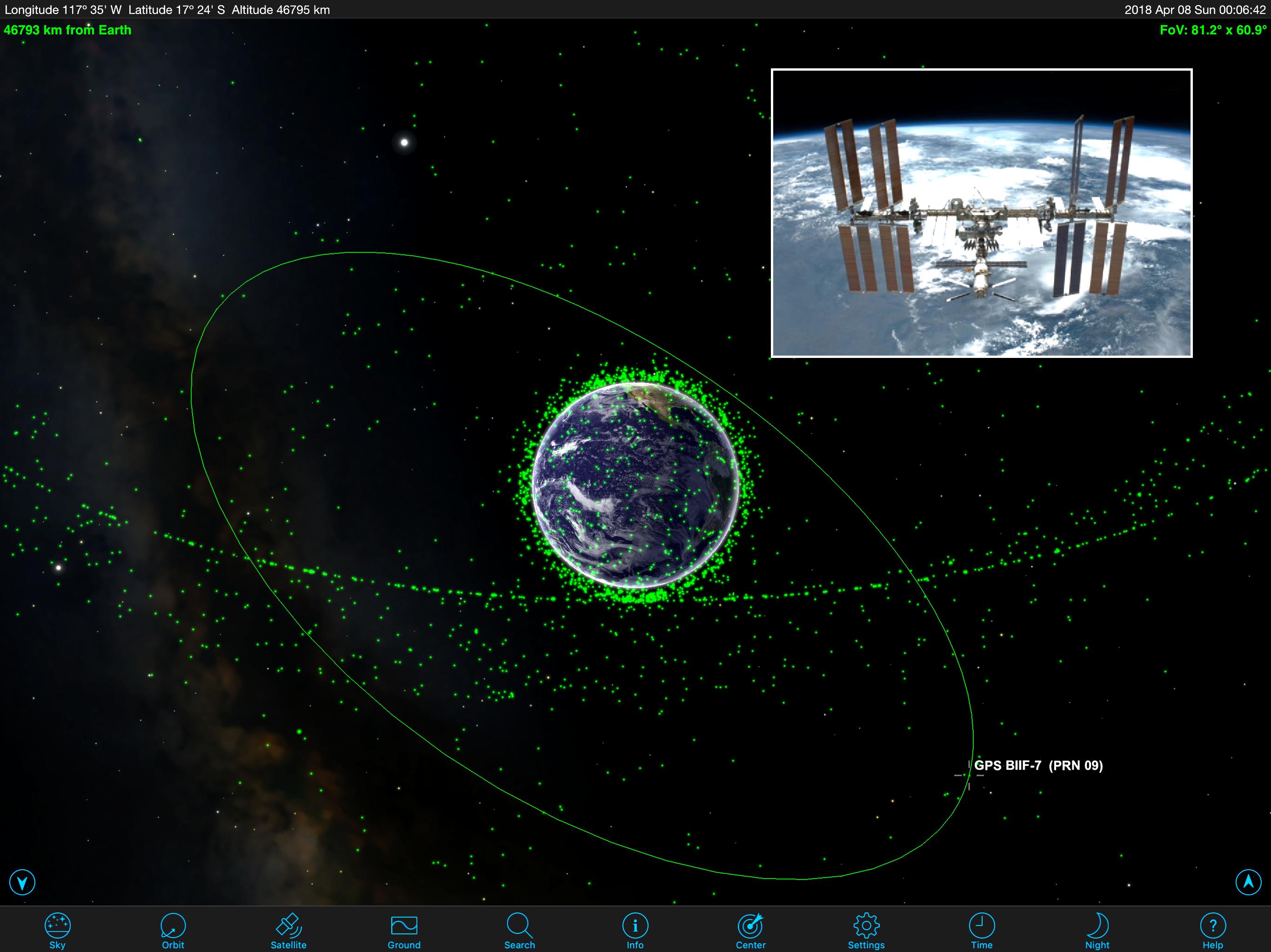 orbiting satellites and iridium flares