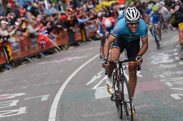Philippe Gilbert (Belgium) manages to crack a smile while en route to a world championship.