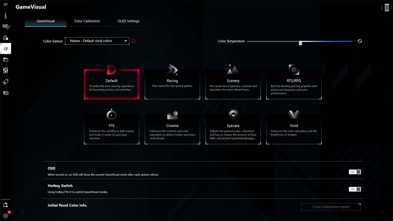 ASUS ROG Zephyrus G16 (2024) GA605 Armoury Crate modes.