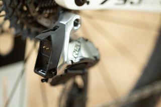 SRAM RED eTap rear derailleur with battery removed