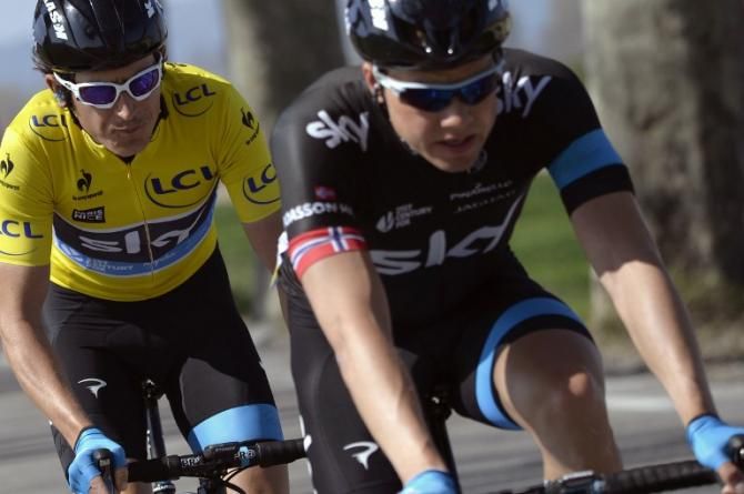 Edvald Boasson Hagen leade Geraint Thomas