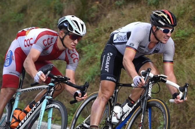 Michal Kwiatkowski (Poland) alongside pre-race favourite John Degenkolb (Germany)