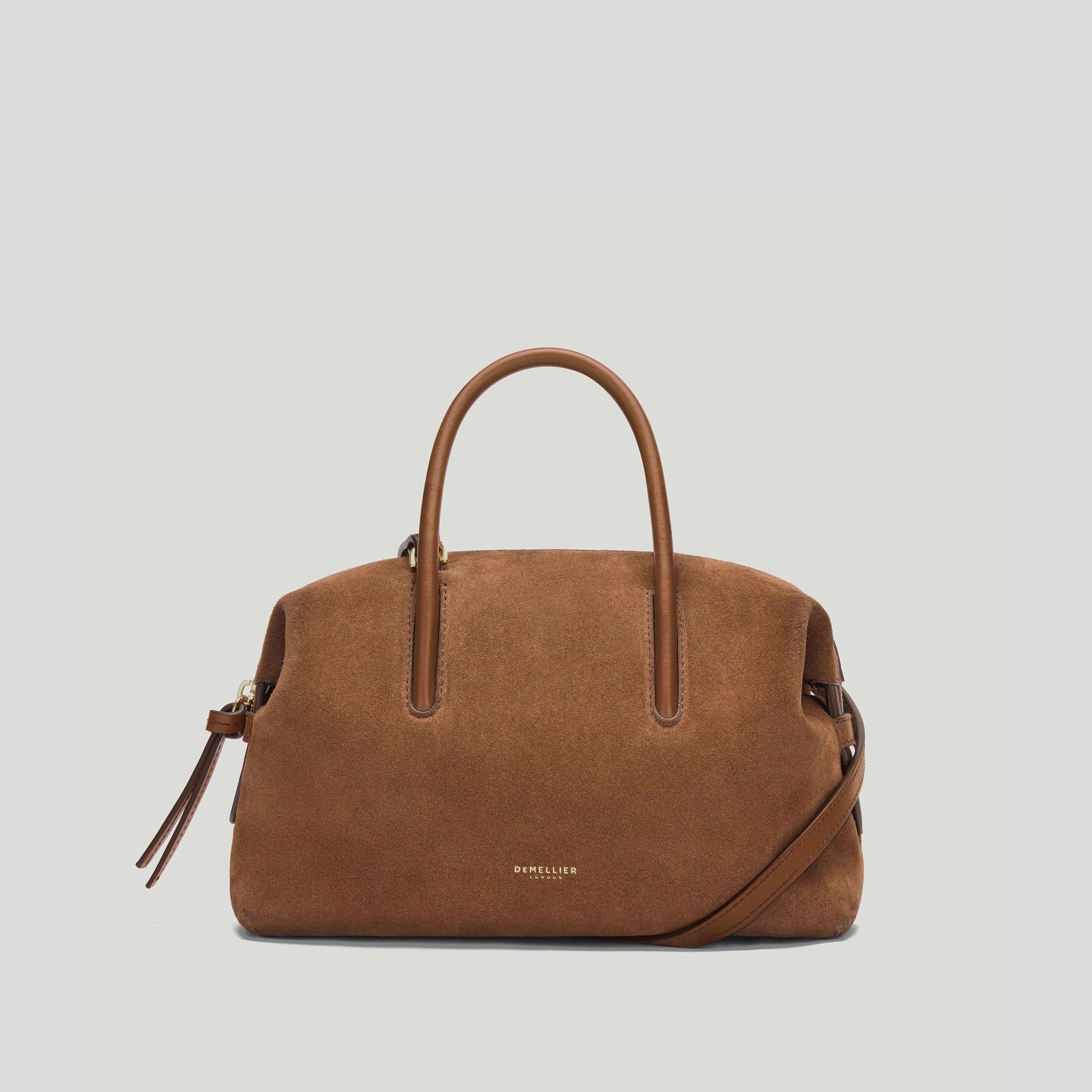 The Small Stockholm | Deep Tan Suede &amp;amp; Deep Tan Smooth | Demellier