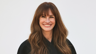 Julia Roberts arrives for the Jacquemus Womenswear Ready-to-wear Spring-Summer 2024 collection at Maeght Foundation, in Saint-Paul-de-Vence, southern France, on January 29, 2024