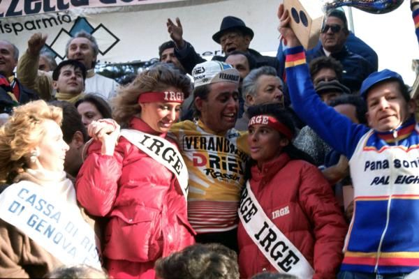 Hennie Kuiper on the podium in 1985