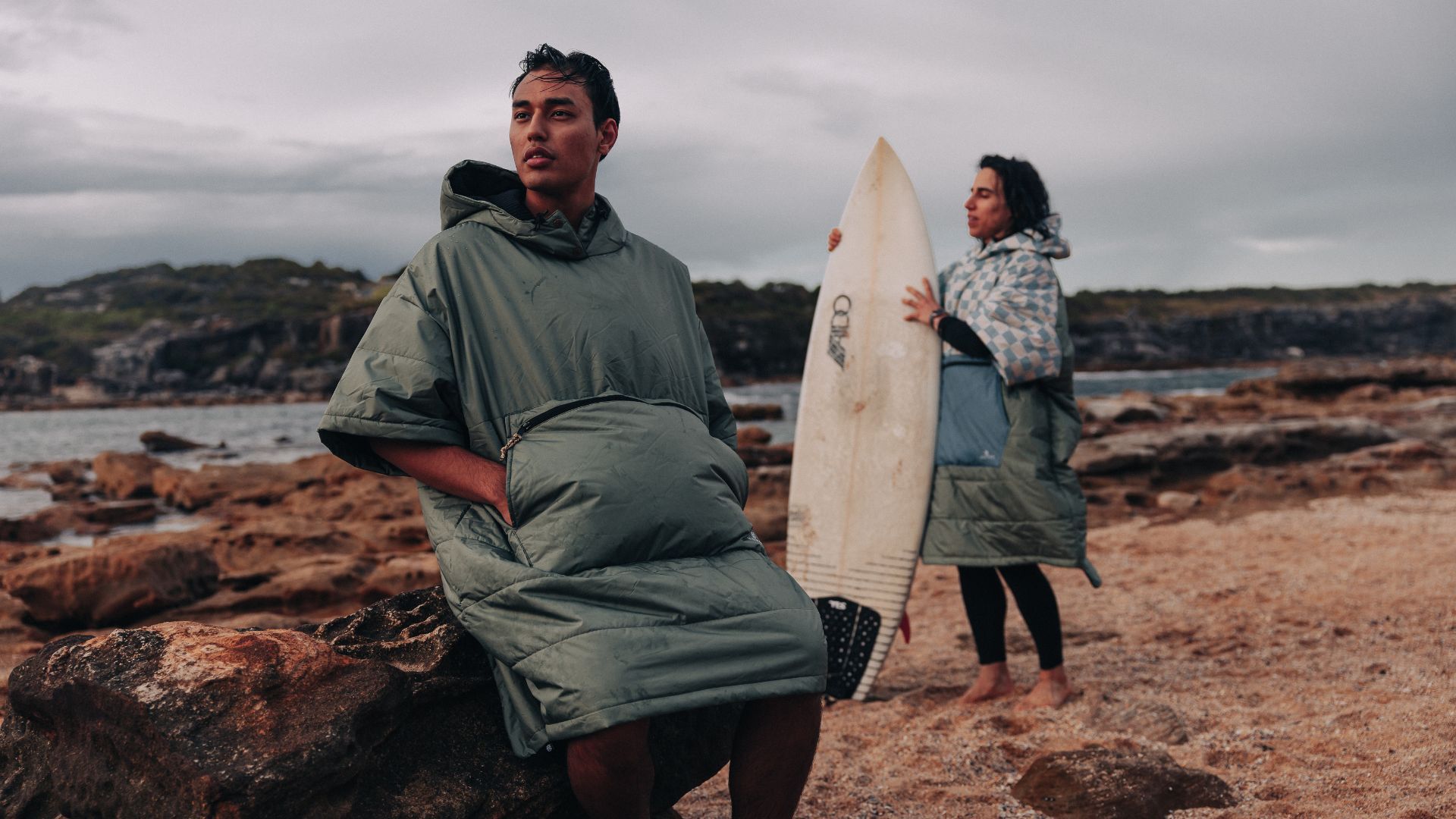 Voited's Ponchos in Olive and BlueDancer
