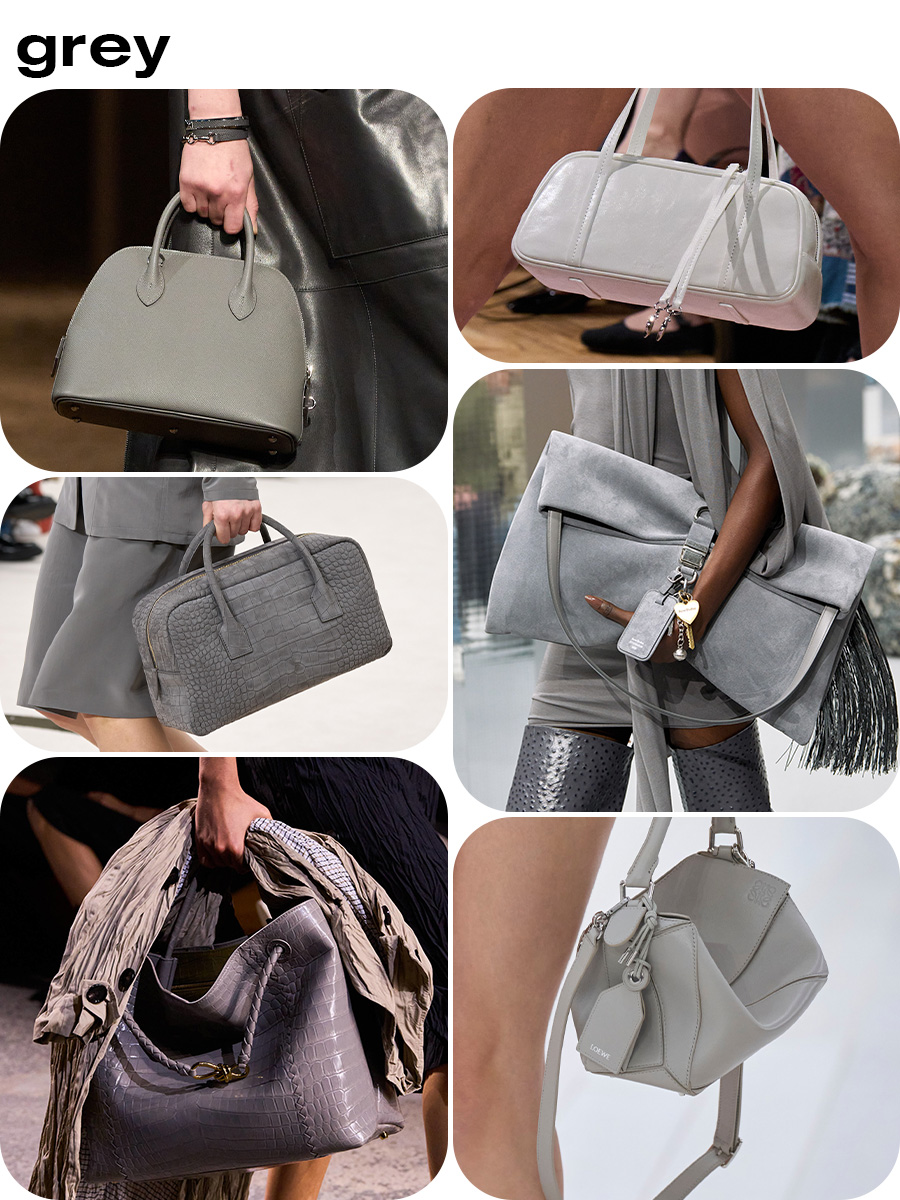 Collage of different handbag color trends