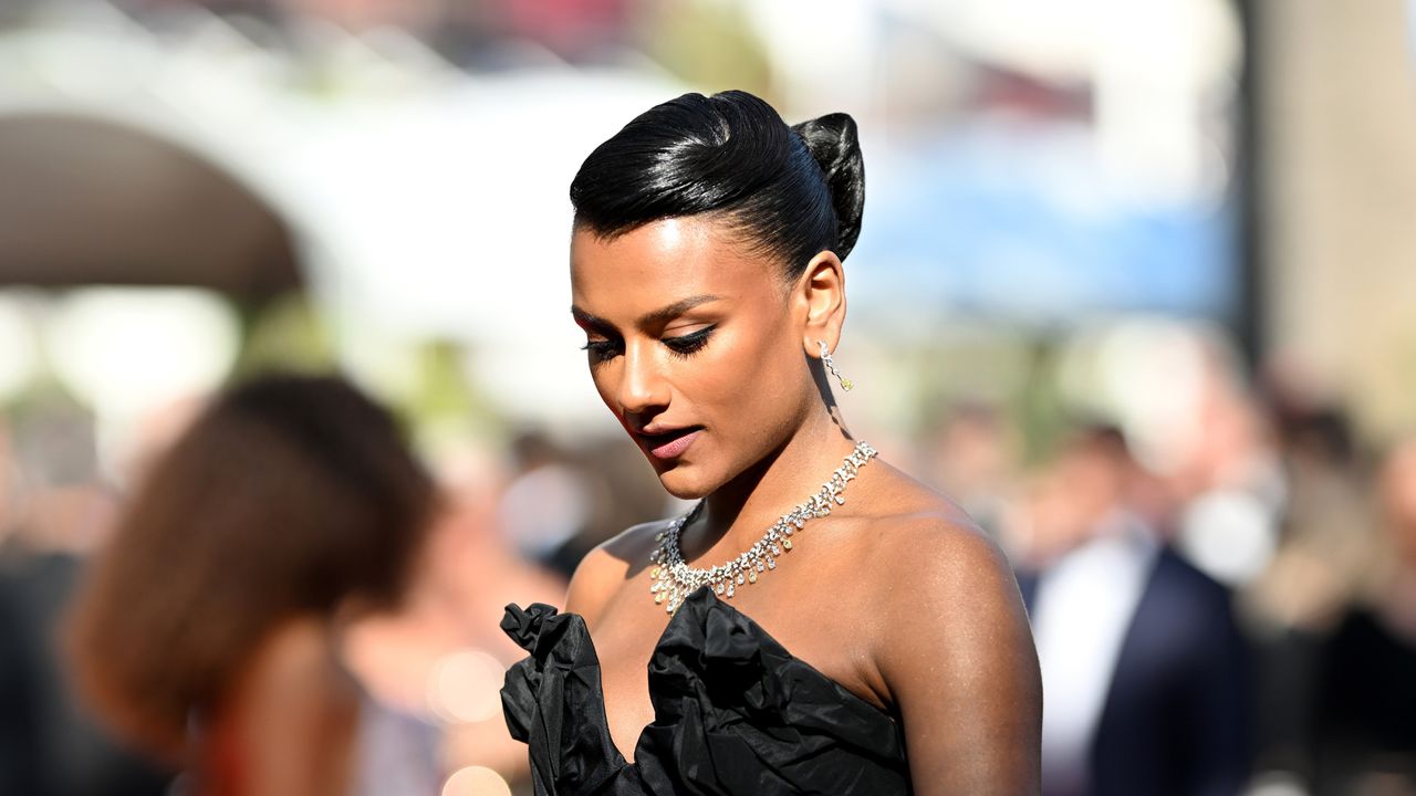 Simone Ashley attends the red carpet of the closing ceremony at the 77th annual Cannes Film Festival at Palais des Festivals on May 25, 2024 in Cannes, France