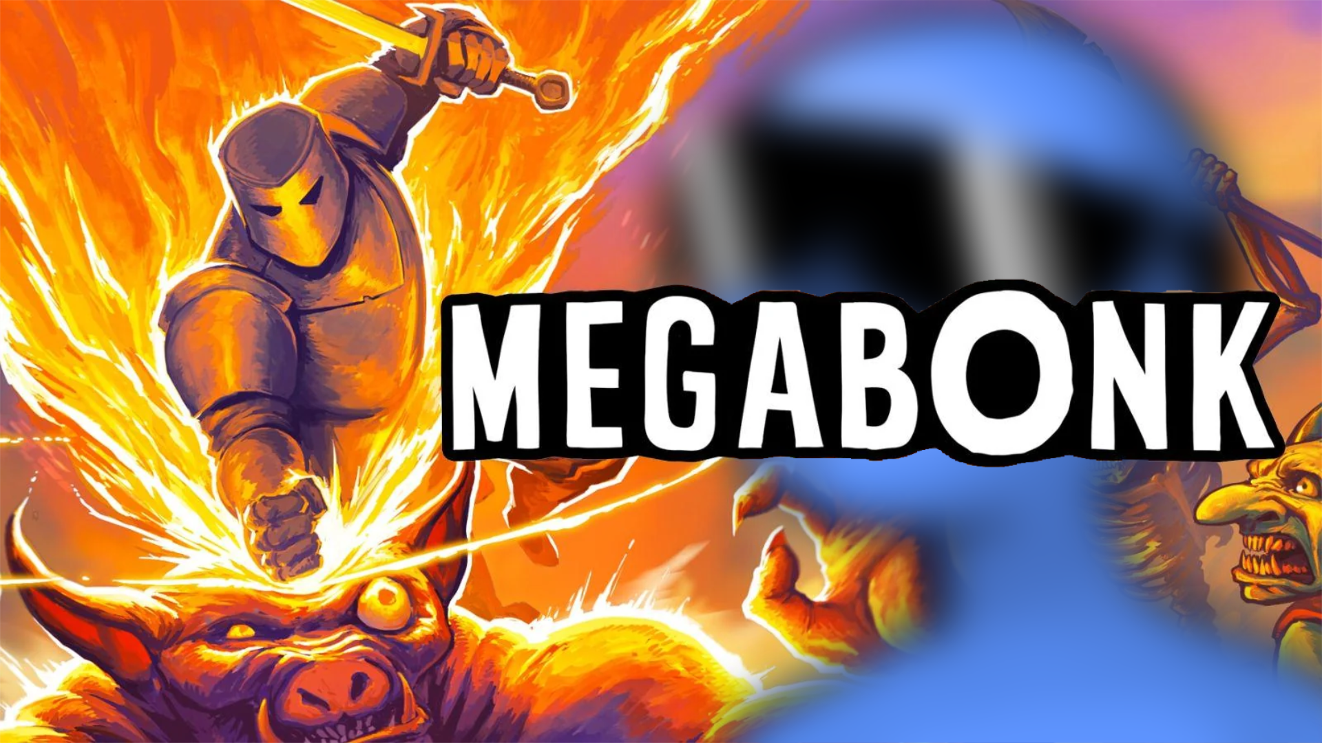 Megabonk logo with dani dev profile picture blurred out