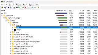 WinDirStat showing Microsoft Flight Simulator install files