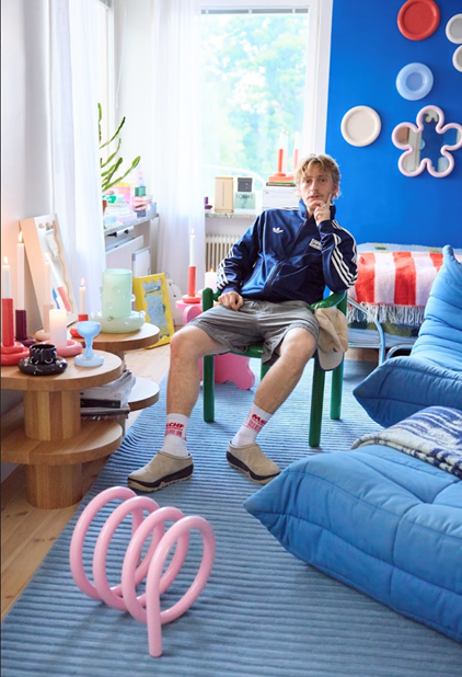 Gustaf Westman, acclaimed Swedish designer and Kindred member, pictured in his colourful Stockholm studio.