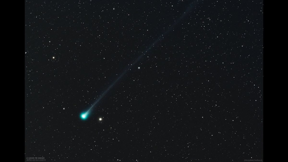 Bradley Michelbach captured this view of Comet C/2020 F8 SWAN on May 4, 2020.