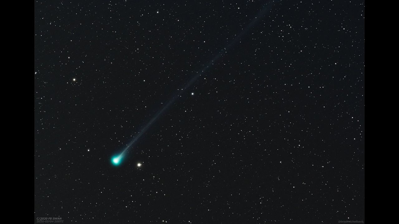 Bradley Michelbach captured this view of Comet C/2020 F8 SWAN on May 4, 2020.