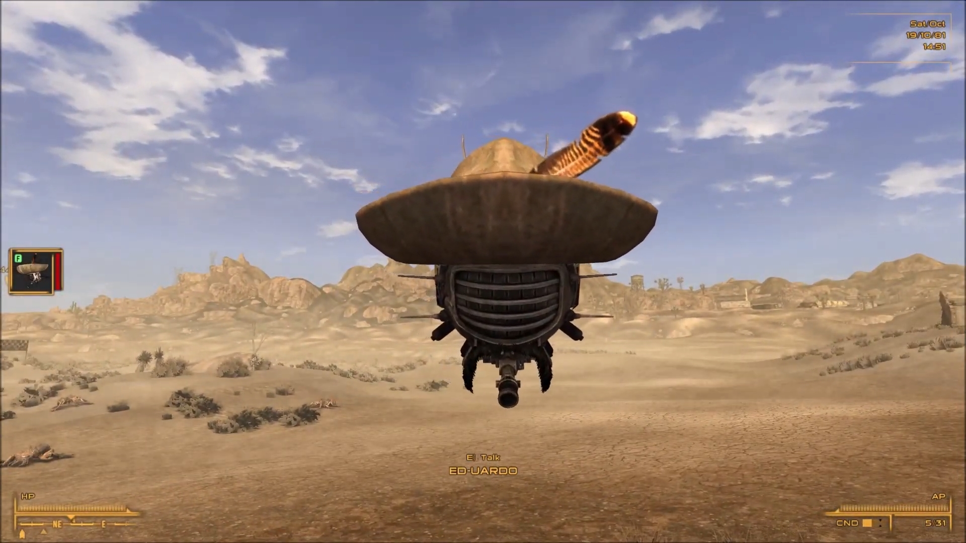  Fallout: New Vegas mod gives your eyebot companion an upgradeable sombrero, mustache 