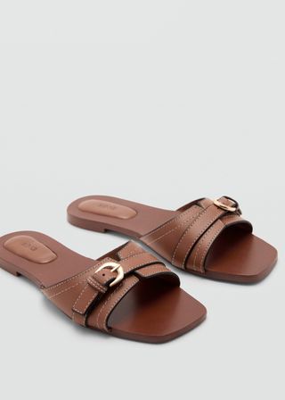 Buckle Leather Sandals