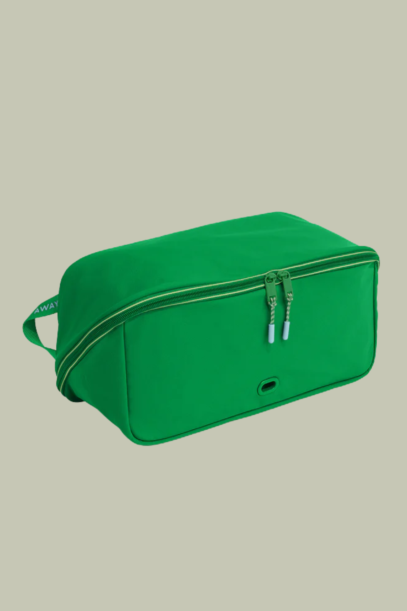 A green shoe cube