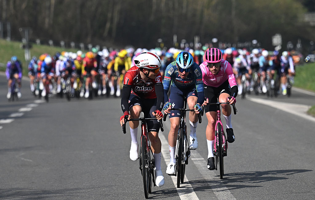 CARRIERES-SOUS-POISSY, FRANCE - MARCH 08: Sebastien Grignard of Belgium and Team Lotto Intermarch&amp;eacute; attacks during the 84th Paris-Nice 2026, Stage 1 a 170.9km stage from Acheres to Carrieres-sous-Poissy / #UCIWT / on March 08, 2026 in Carrieres-sous-Poissy, France. (Photo by Szymon Gruchalski/Getty Images)