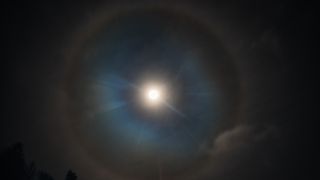 A halo appears around the moon