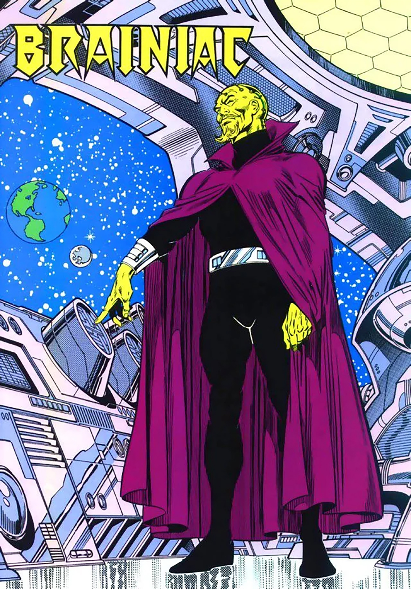 Milton Fine as Brainiac at the controls of his Skull Ship