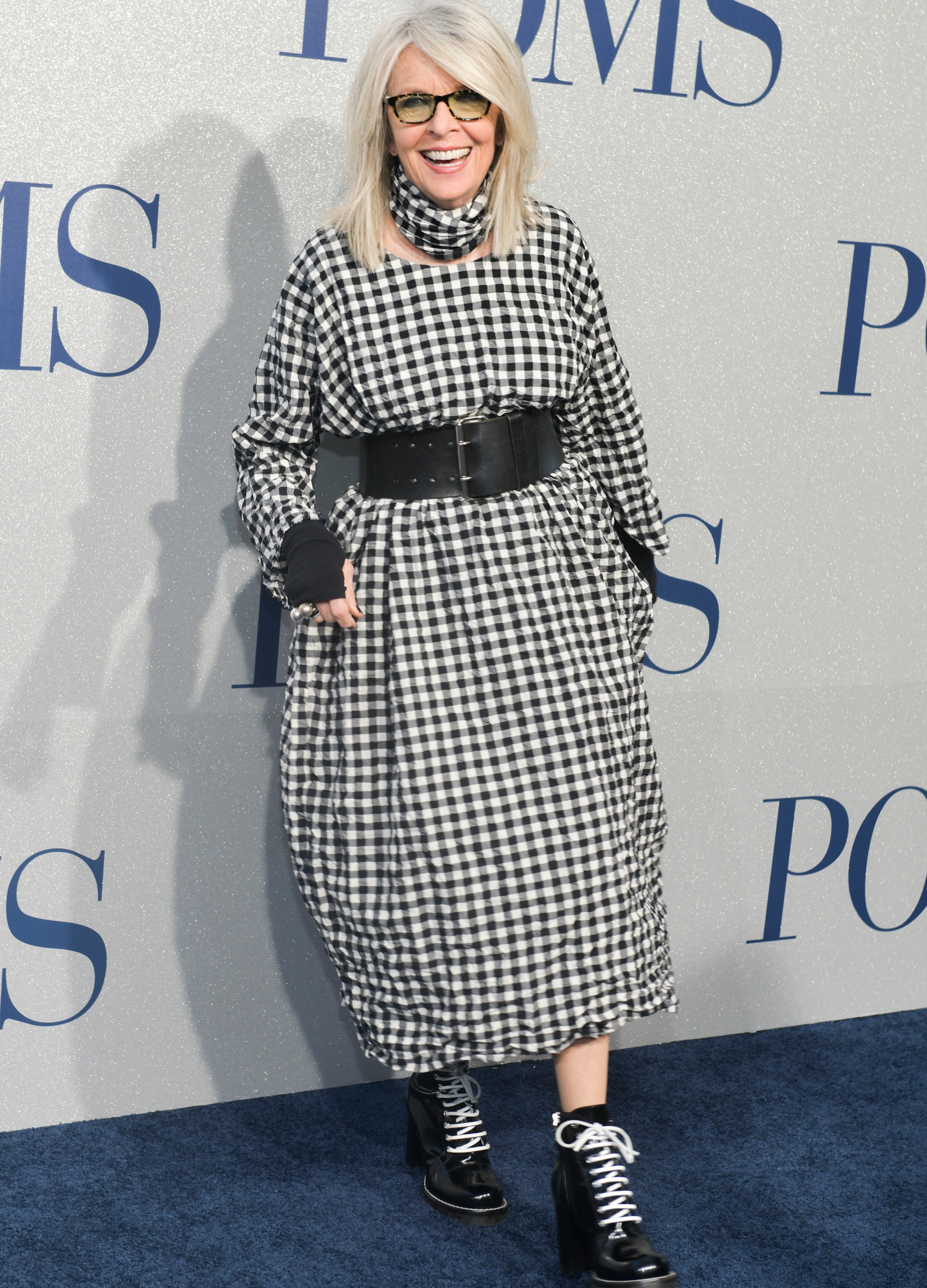 Diane Keaton wearing gingham dress