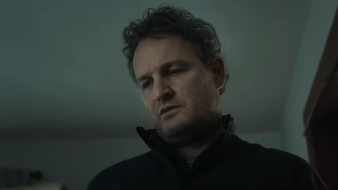 Jason Clarke looking somber in The last Frontier