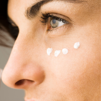 woman with one of the best eye creams dotted under her bottom lid