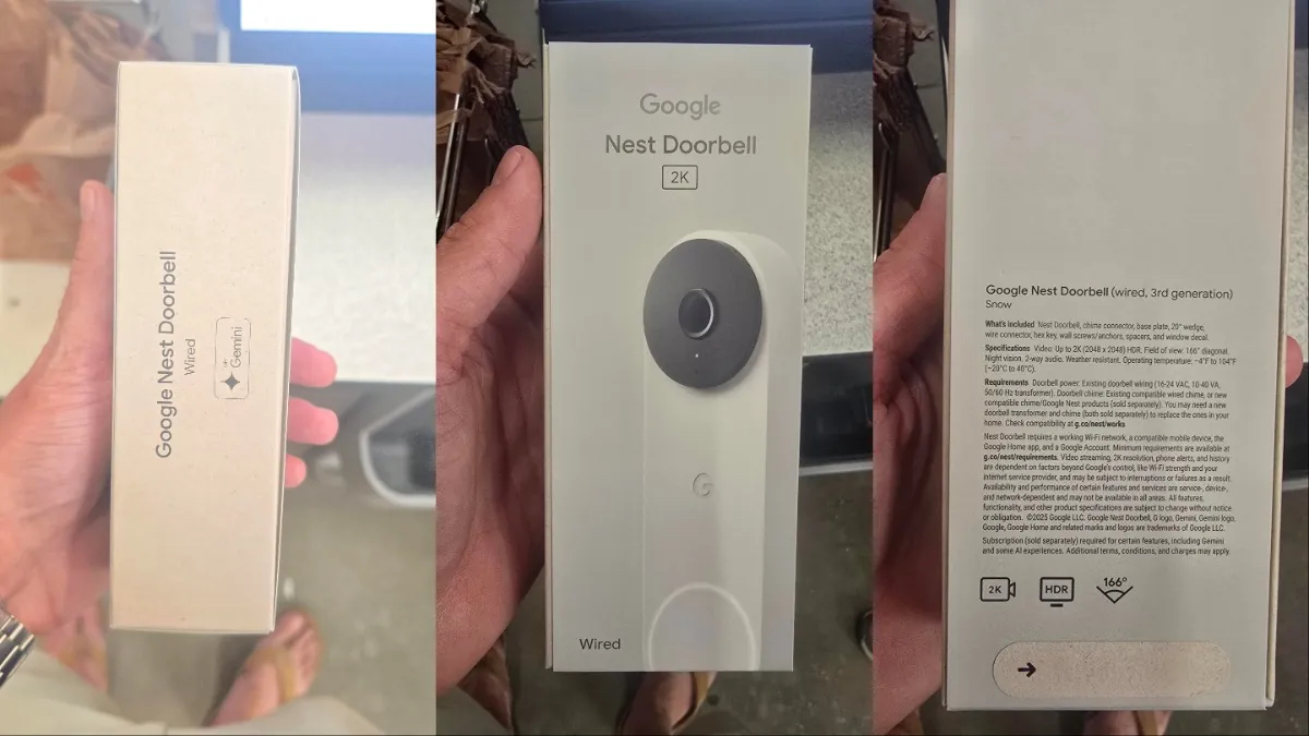 Retail box of the leaked Google Nest Doorbell 2K