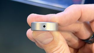 Close-up of the Aivela Ring Pro with health tracking and support for custom gesture controls at CES 2026