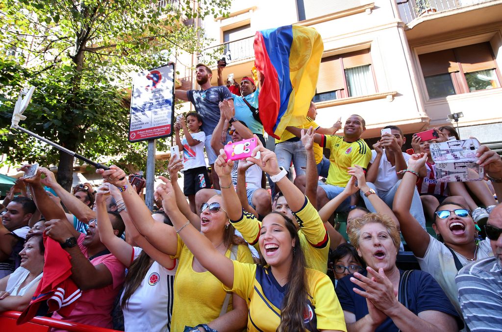 The Colombian fans out in force