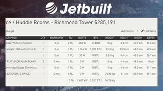 A look at the technical data fields on Jetbuilt's latest update.