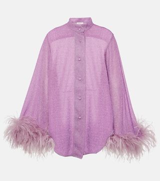 Lumière Plumage Feather-Trimmed Shirt