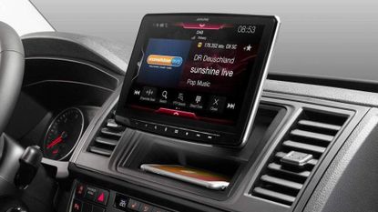 Best Android Auto head unit: A car interior with a screen installed in the centre console
