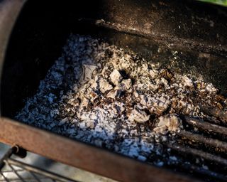 coal ash in a grill