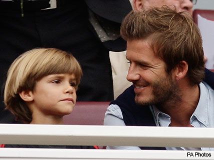 PICS! The Beckham Boys&#039; day out at the football - Emirates, stadium, David Beckham, Brooklyn, Cruz, Romeo, pictures, Marie Claire, celebrity, news