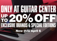 Guitar Center: Up to 20% off
6 April.