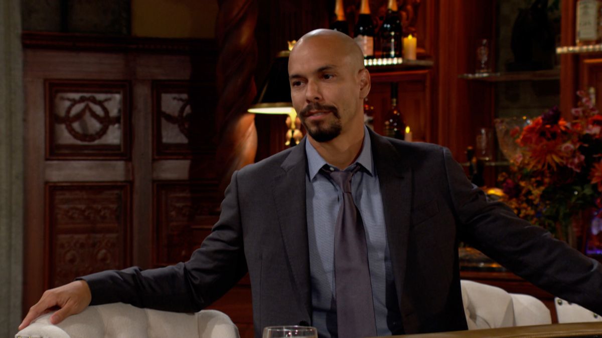 Bryton James as Devon at the bar in The Young and the Restless